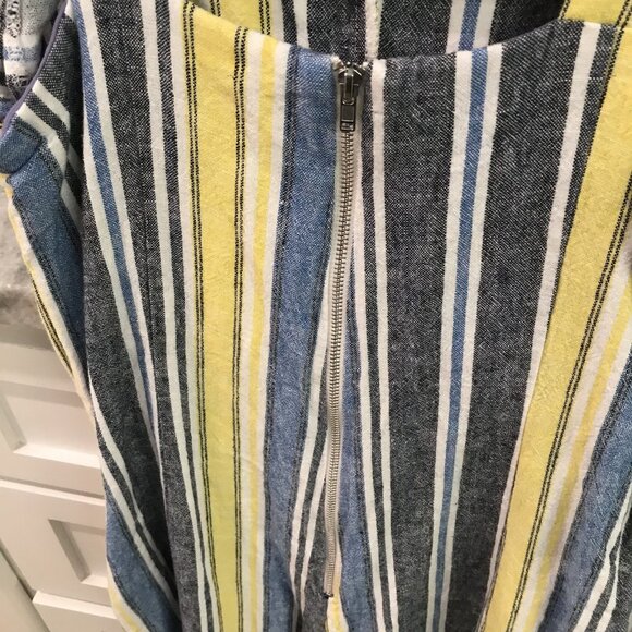 ViVi by Violet Weekend Jumpsuit Womens 4 Striped Sleeveless Zip One Piece Romper - Picture 4 of 6